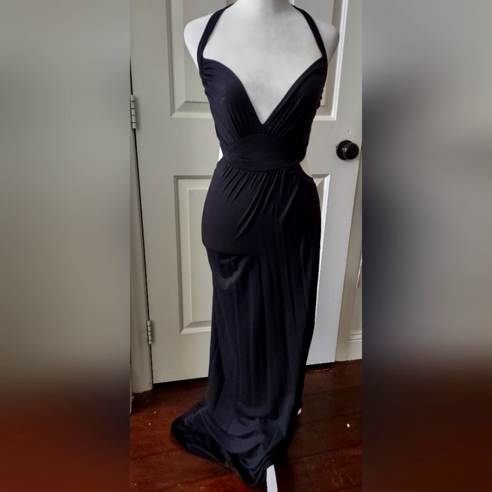 Maxi Black Sundress with cut outs